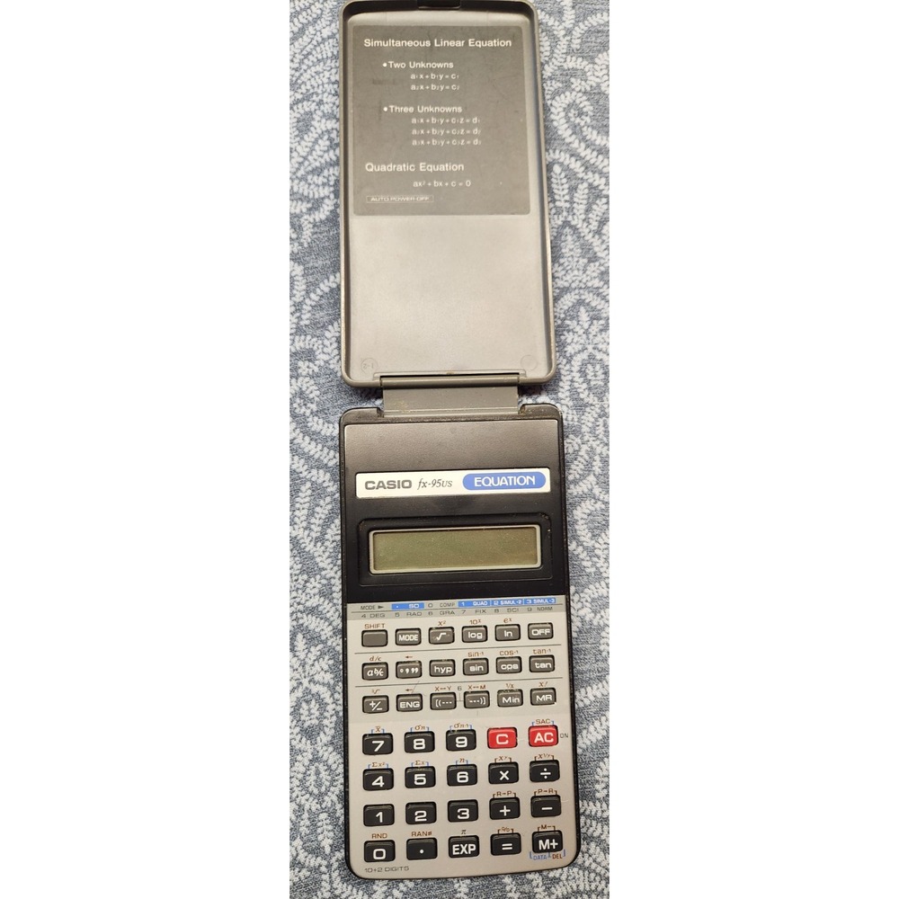 Casio FX-95US Equation Calculator With Attached Case Used‎ Tested Works
